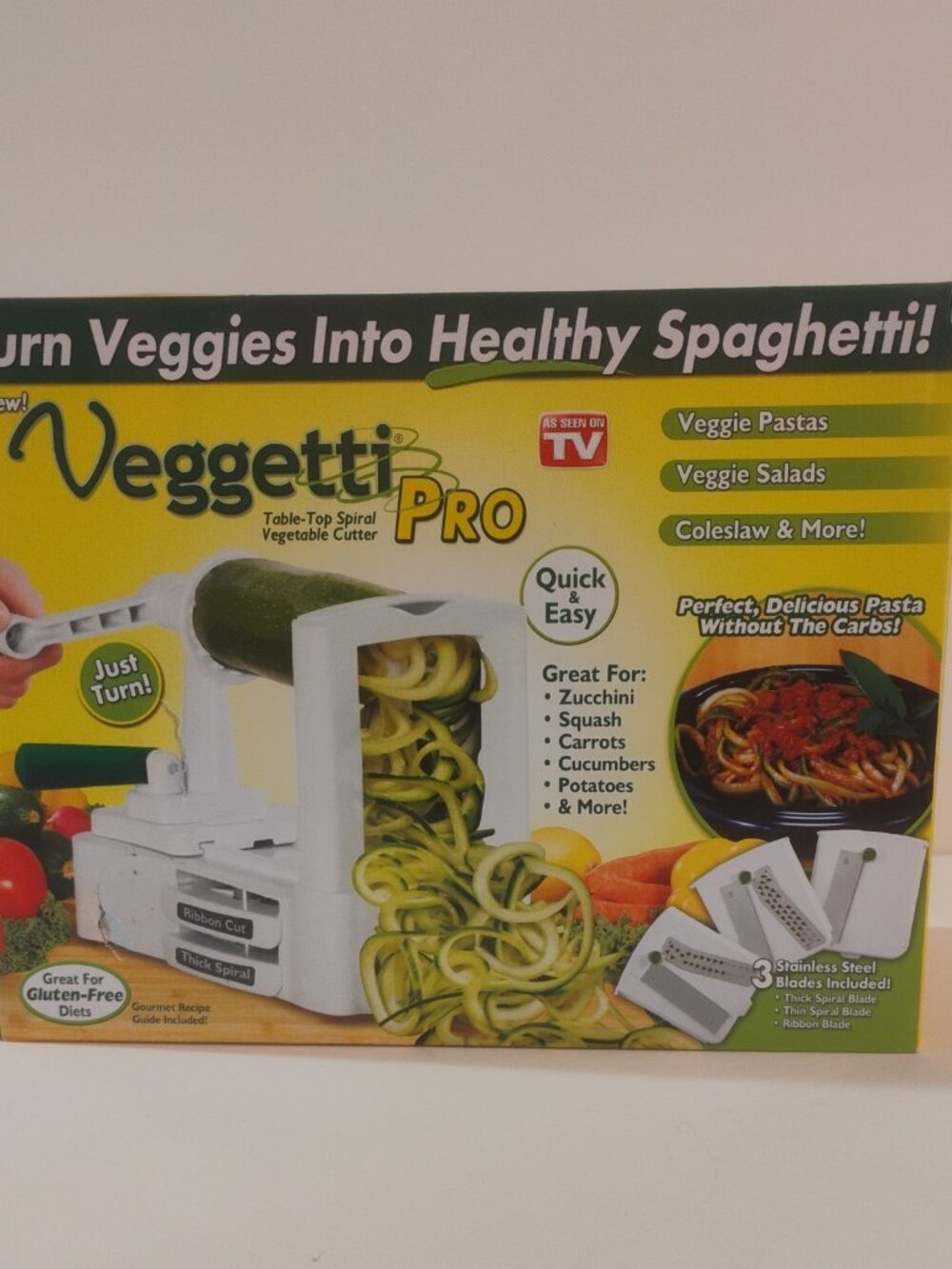 VEGGETTI PRO - Spiralizer Vegetable Slicer Blade Pasta Vegetables Veggie - NEW